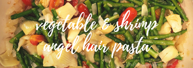 vegetable and shrimp angel hair pasta featured photo