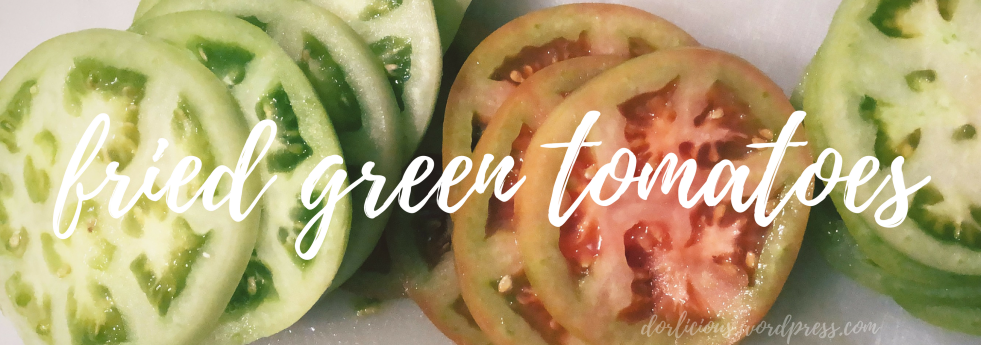 Picture of green tomatoes with white overlay text