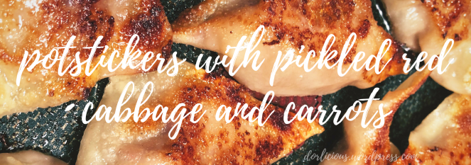 potstickers with pickled red cabbage and carrots featured image